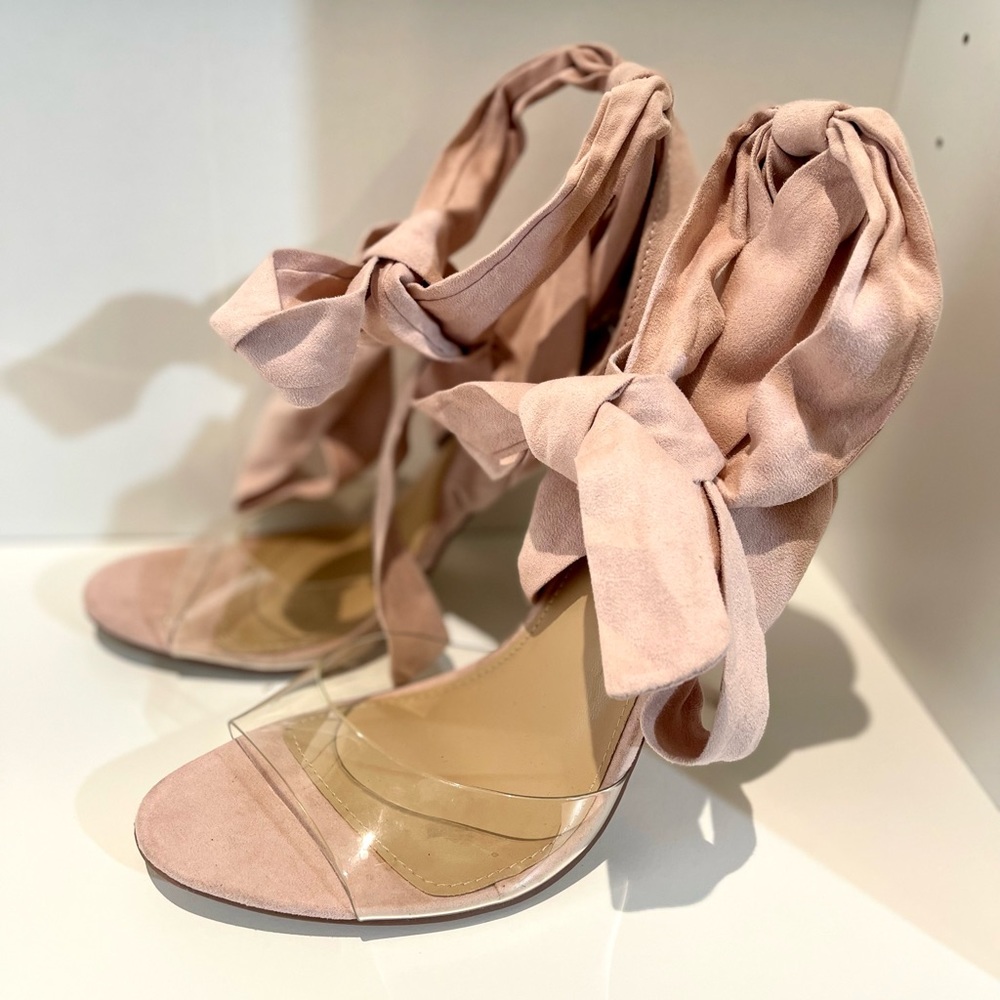 Pale Pink Tie up heels